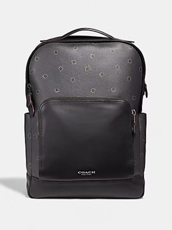 Graham Backpack with Spikey Diamond Print - Black main image 4